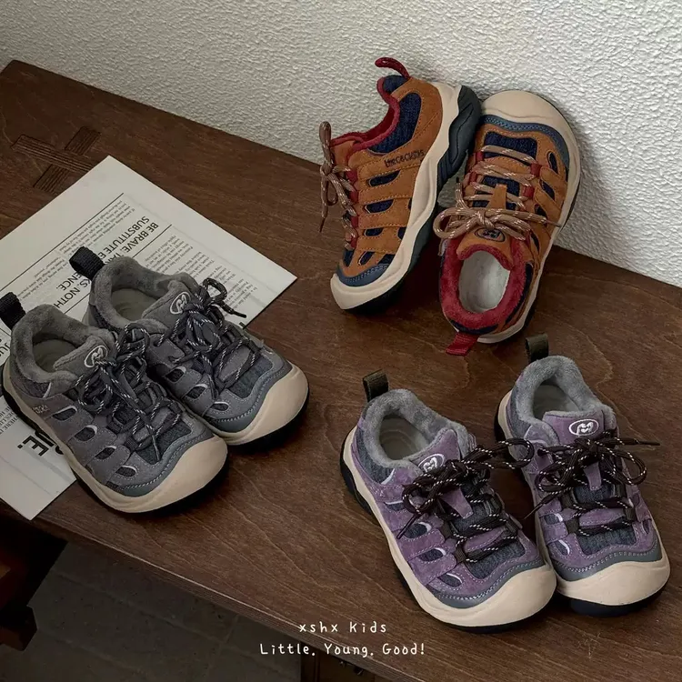 【CBCkids】儿童加绒秋冬户外机能包头防滑橡胶运动鞋