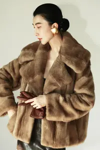 【坤姨专属】进口貂皮整貂时尚大翻领水貂毛皮草外套