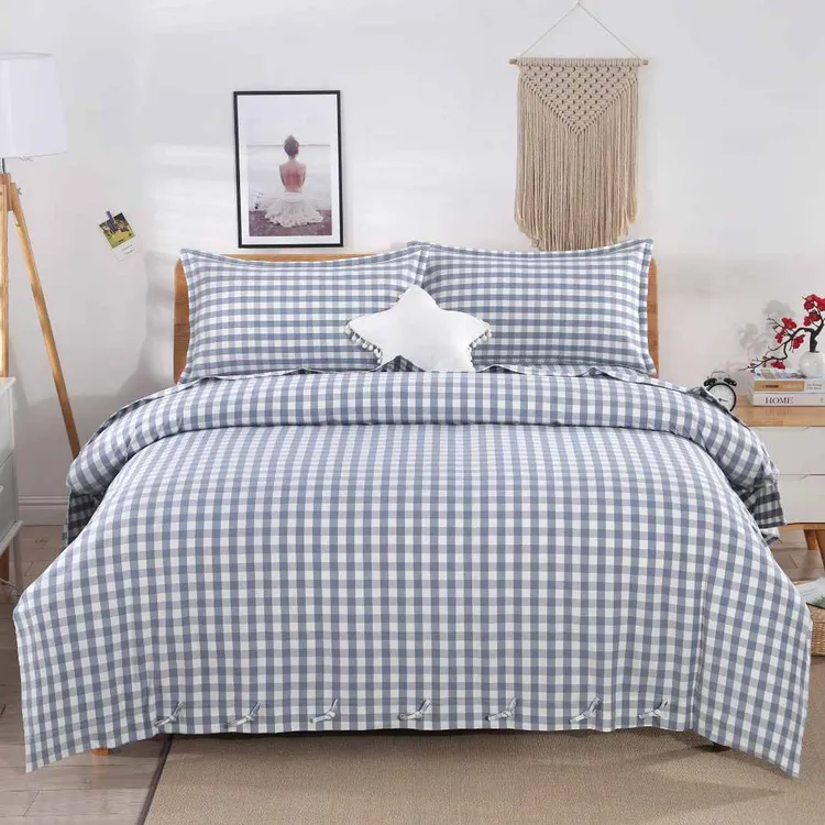 【非遗鲁锦】正品逸昂家纺全棉老粗布A类纯棉精梳加厚床单被套套件