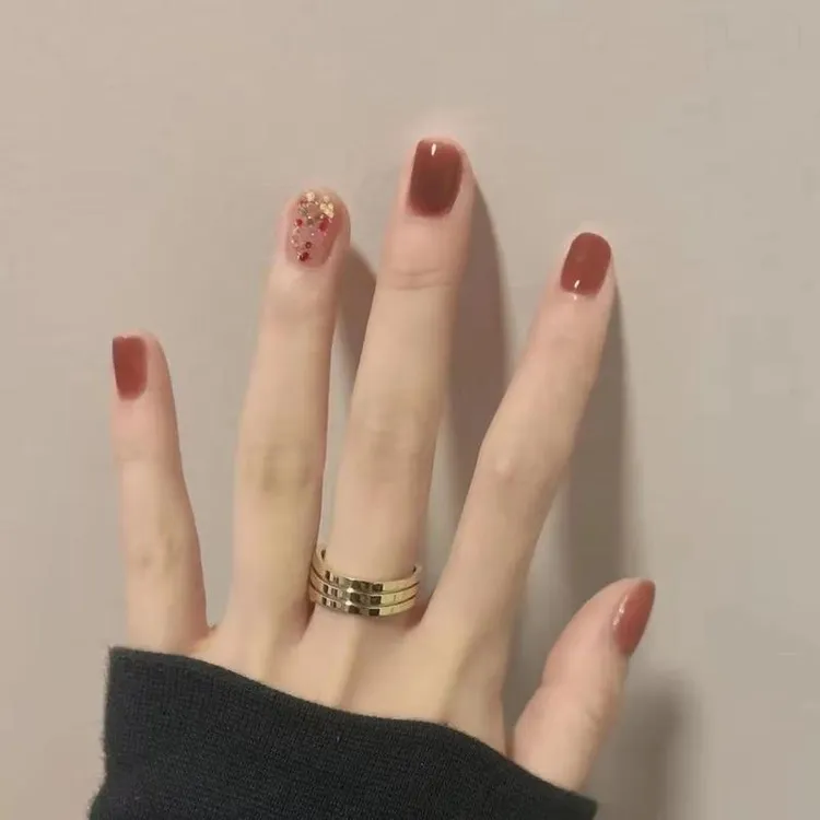 裸色系半透明指甲油免烤新款学生无毒持久不掉色快干显白美甲油