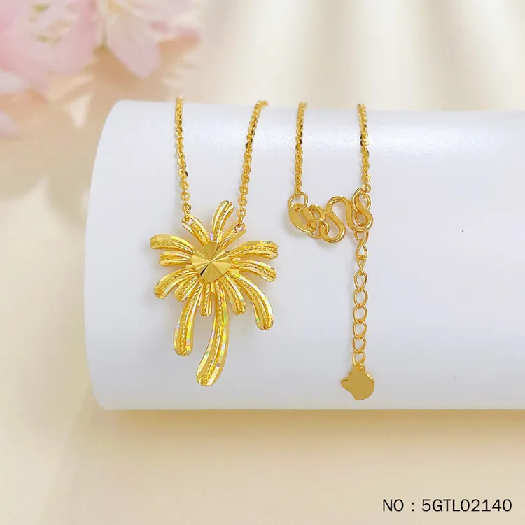 足金999炫彩烟花项链黄金套链纯金吊坠锁骨链水贝黄金新年送礼