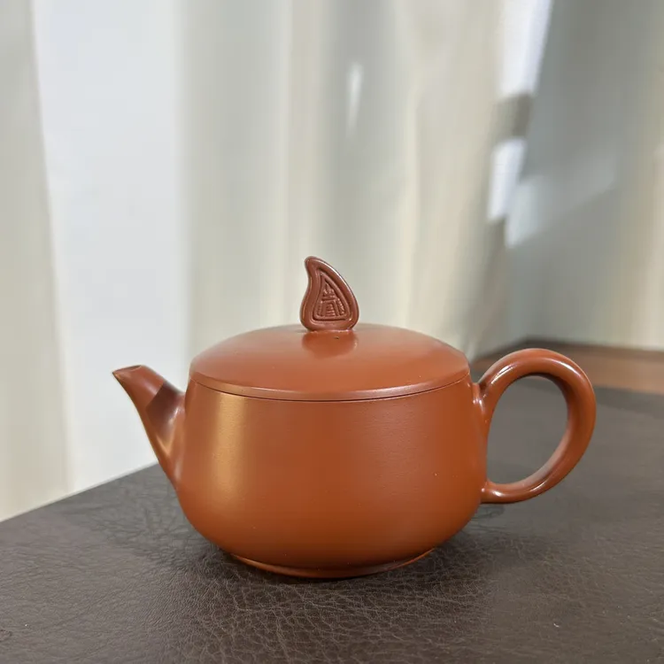 红桃粿汉瓦红泥纯手工薄胎潮州手拉壶原矿家用泡茶器泡茶壶茶具