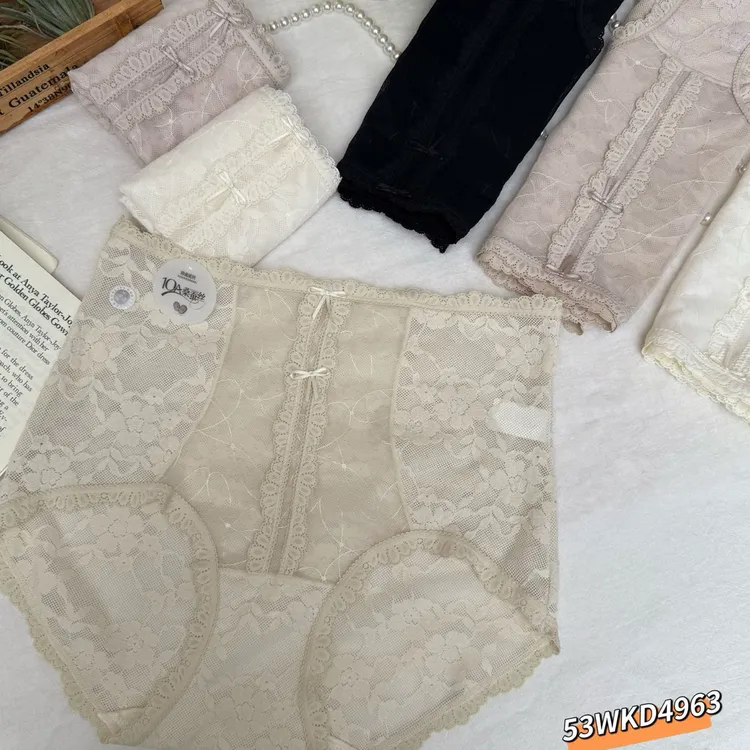 80-135斤迷迭蕾丝 秋季新款中高腰大包臀软蕾丝蕾丝女士内裤