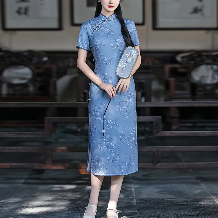 高端新中式旗袍绝美民国风2025新款优雅夏季裙子老上海日常晚礼服