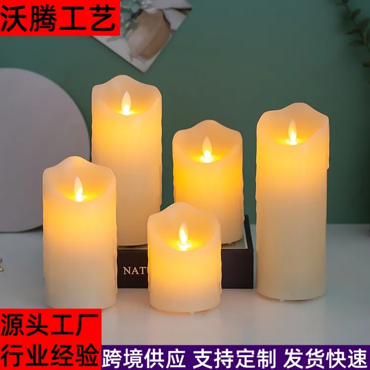 跨境电子蜡烛LED生日婚礼仿真流泪蜡烛酒吧剧本杀道具氛围蜡烛灯