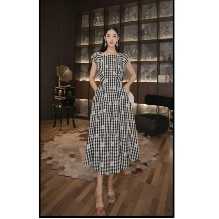 七爷定制 法式气质名媛显瘦优雅时尚连衣裙 9052