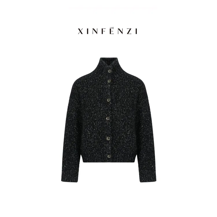 【黑天鹅羽翼】XINFENZI 重工特种纱混纺重磅高领毛衫 51526