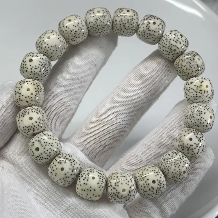 13x12mm桶珠原生态顺白星月菩提手串高密绕指柔手串