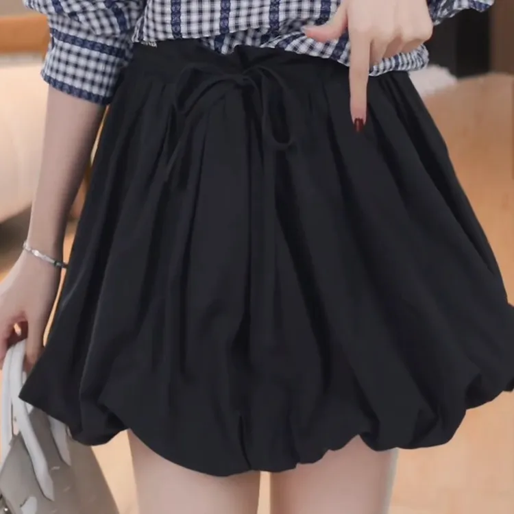 春季新款时尚韩式“鬼马甜心”松紧腰设计款半身裙短裙裙子