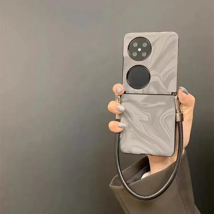 灰色丝绒水波纹适用荣耀Magic V Flip折叠屏手机壳pocket2全包硬