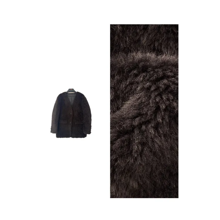 【美式焦糖】25秋冬松弛感羊毛皮毛一体毛毛外套