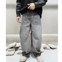 2025秋全棉水洗色织复古香蕉直筒裤牛仔裤9872