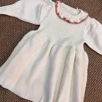女宝白色毛衣连衣裙