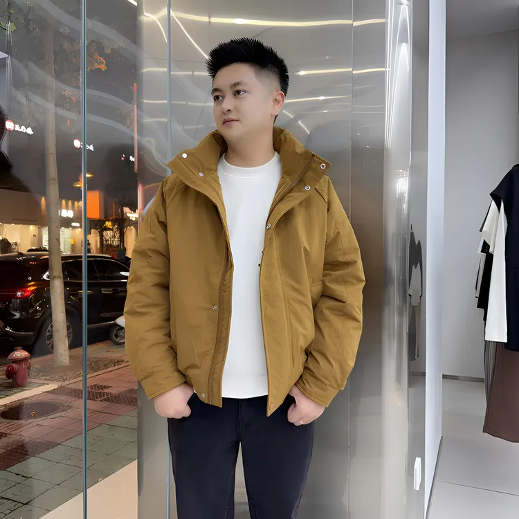 Asen 男士插肩立领90白鸭绒羽绒服休闲百搭三防夹克冬季保暖外套