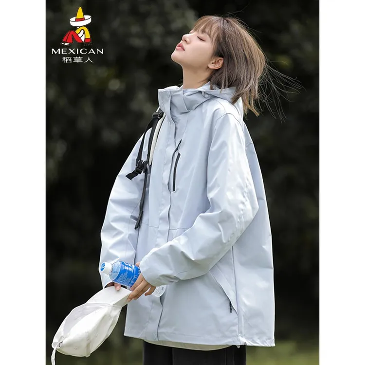 稻草人山系三合一冲锋衣女新款2025秋冬季防风保暖加绒宽松外套男