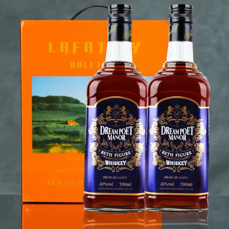 （双支礼盒装）贝斯图洋酒威士忌40度700ML过年春节送礼年货节聚会