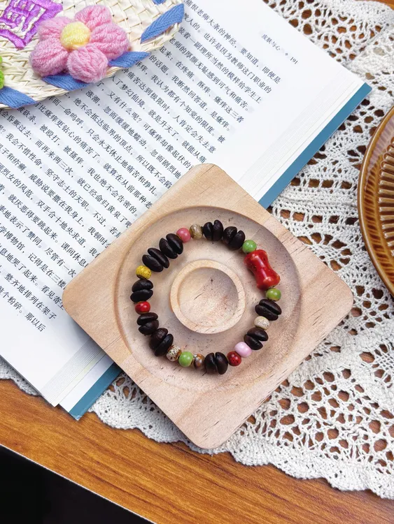 非金属陶瓷手链 简约多巴胺系列纯天然咖啡香手工串珠（纯手工）