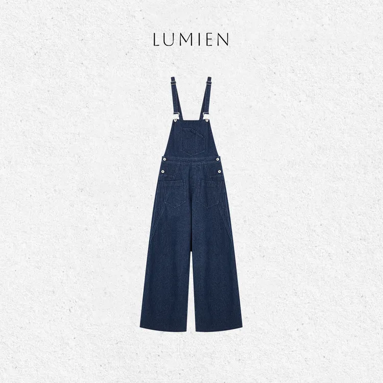 【LUMIEN】复古时髦前置双口袋可调节肩带设计牛仔背带裤LX5ELL28