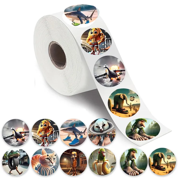 500贴外国山海经卷卷贴幼儿园小学生木棍人通通哥贴纸儿童diy贴画