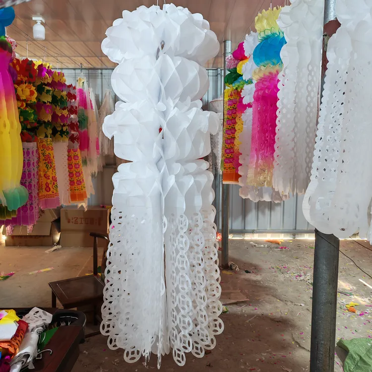 彩色拷贝纸花幡环保纸灯笼拉花挂饰装饰用品高度多种选择