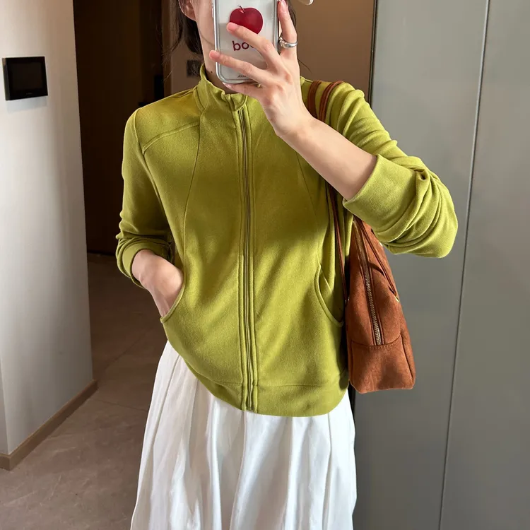 「特丽绒 加厚立领」拉链衫外套 秋冬韩版极简休闲风内搭打底衫T165