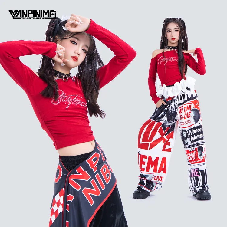 顽皮尼莫爵士舞女童服装秋冬街舞走秀时髦潮酷甜酷jazz演出服J386