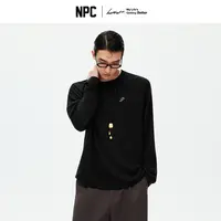 NPC潮牌领口字母印花双面绒长袖T恤半高领打底衫新上新NP58TL20