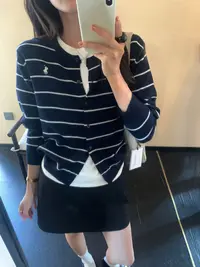 秋季新款重磅柔软细腻刺绣经典百搭圆领外套针织开衫女8069