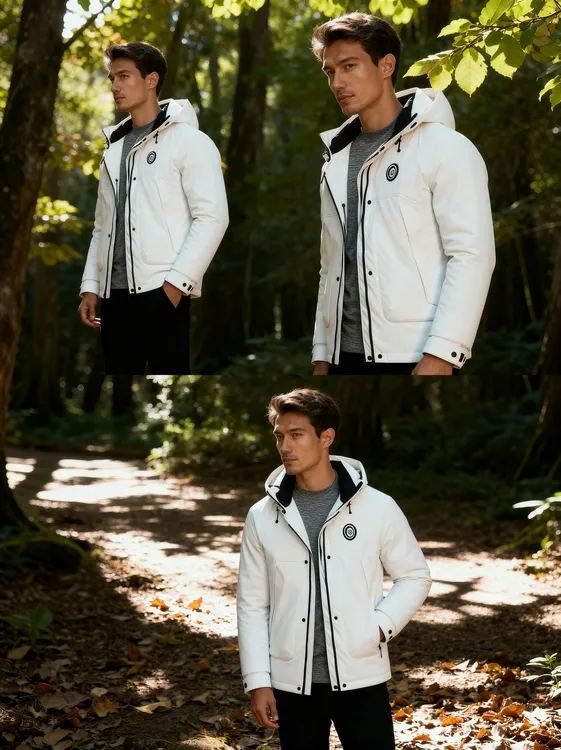 凯邦威90白鸭绒加厚工装羽绒服连帽男短款2025冬季新保暖派克外套