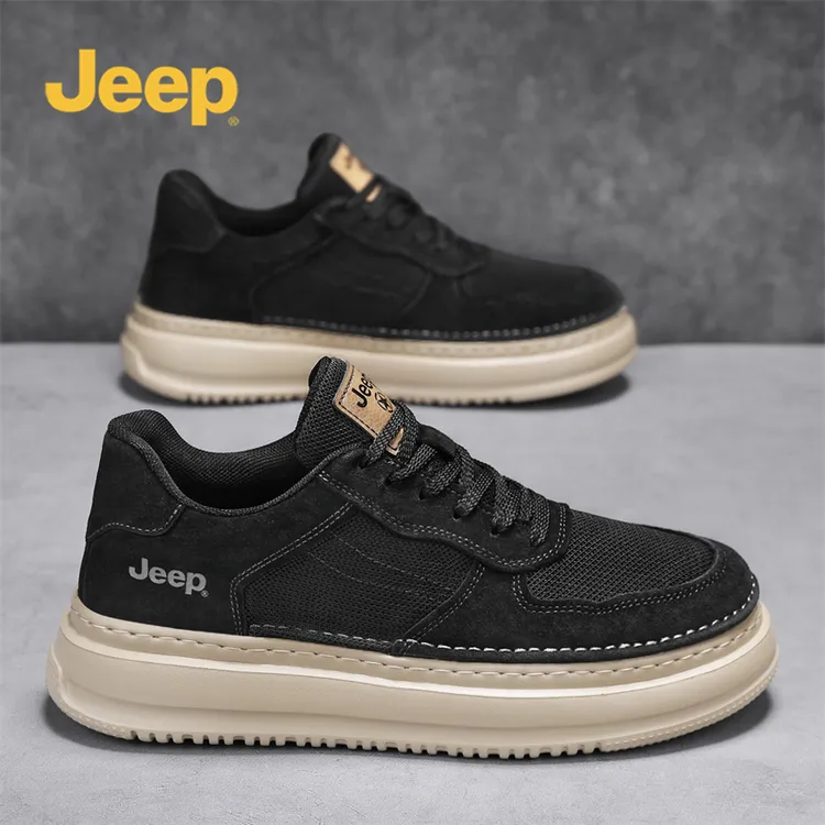 jeep吉普男鞋2025秋季新款透气网面户外运动鞋轻便百搭休闲板鞋潮