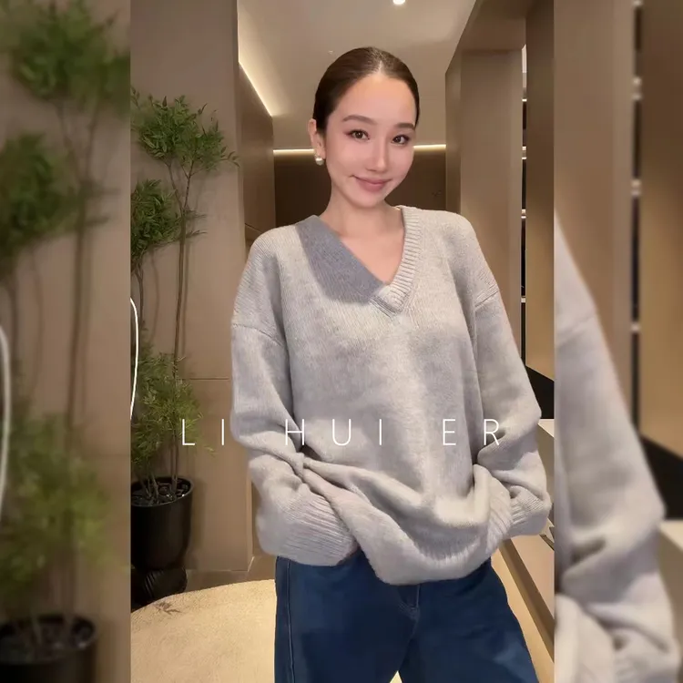 LiHuiEr李慧儿【北欧漫步】秋款设计师款时尚针织衫上衣SS26639