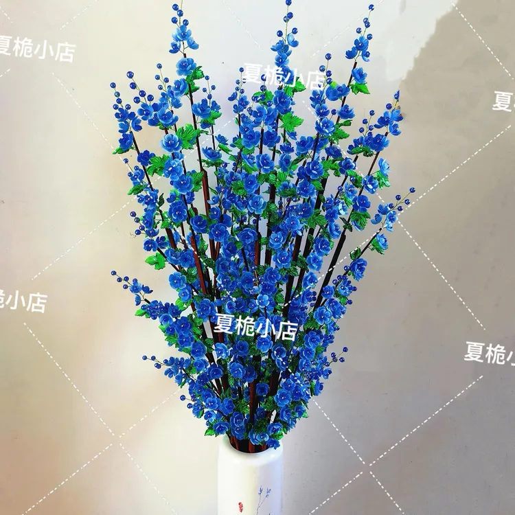 【送长杆送剪刀】仿玉落地木槿花渐变花瓣DIY手工材料包（柒柒推荐）