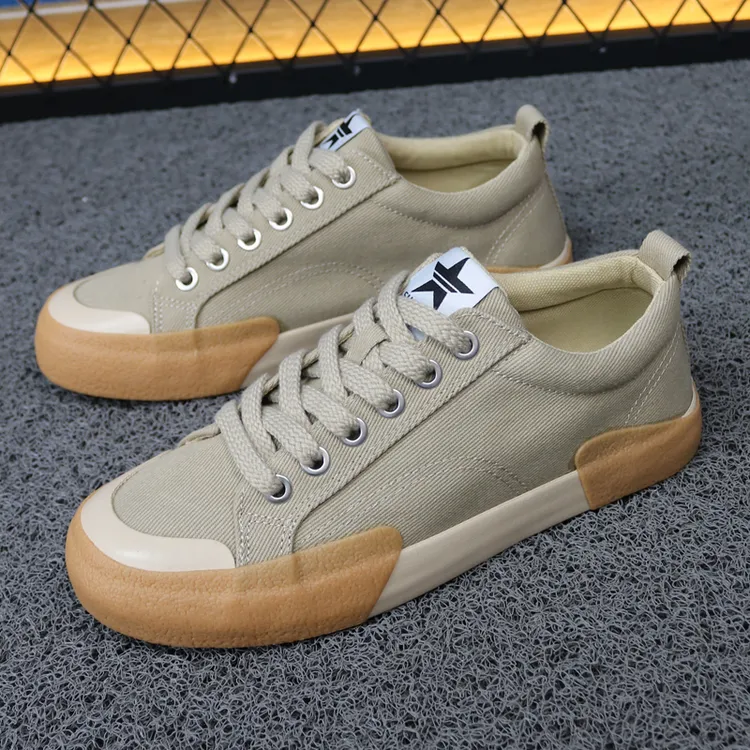 2025春季新款潮流舒适男士休闲帆布鞋时尚百搭软底软面男士休闲鞋