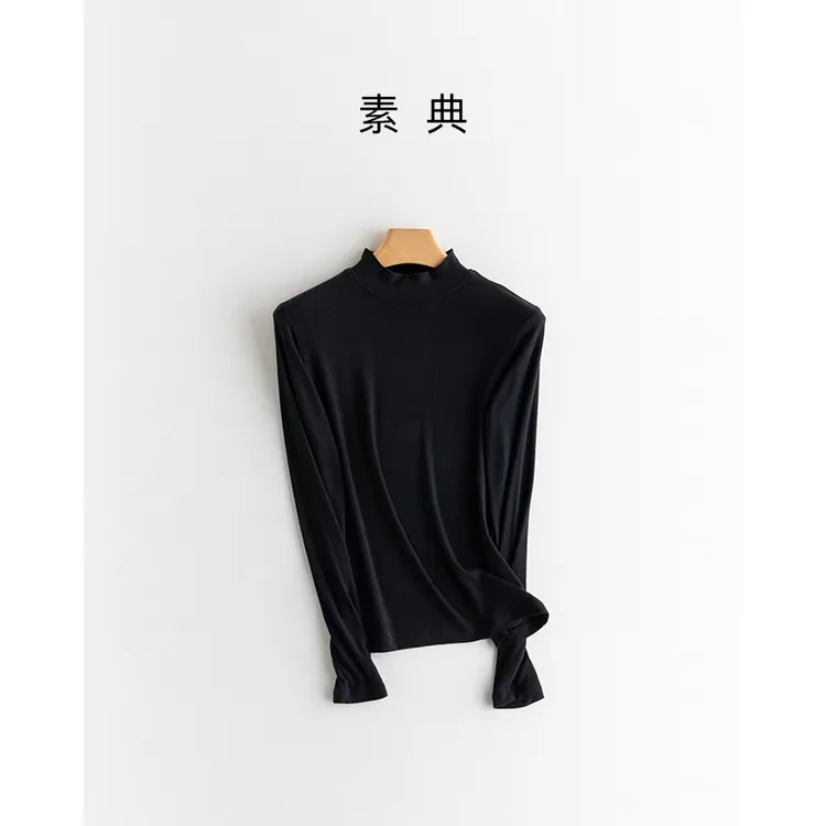 素典【百搭打底】山羊绒秋季针织常规款纯色长袖毛针织衫上衣5412