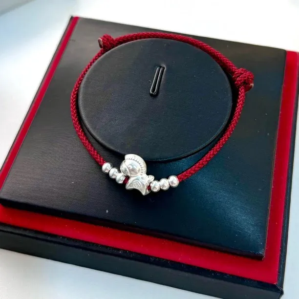 足银手链 原创手工-马到成功红绳手链不掉色可调节