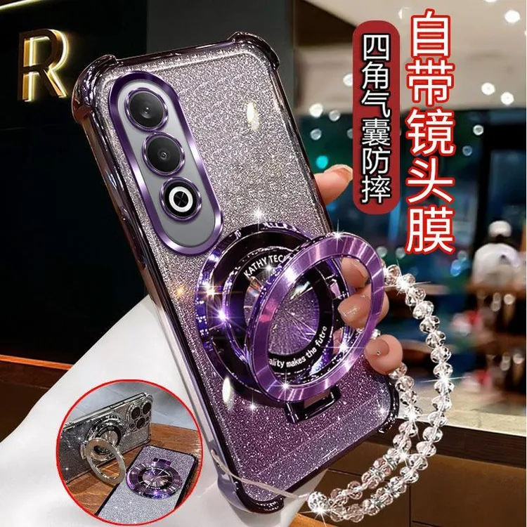 气囊防摔OPPOK12Plus手机壳PKS110高质量镜头全包闪粉CD支架轻奢