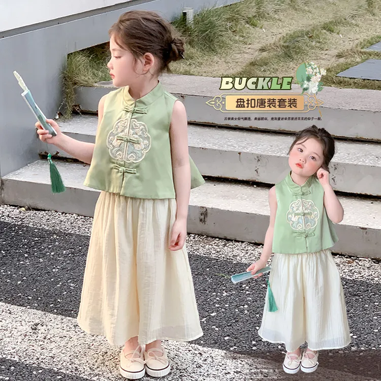 汉服女童中国风套装夏季2025新款小女孩古装新中式两件套女宝夏装