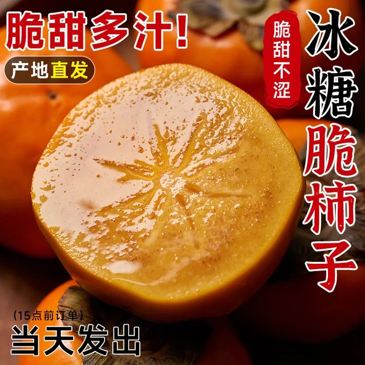 巧克力脆柿子水果新鲜大果应当季整箱包邮脆柿子脆皮黄硬市子甜心