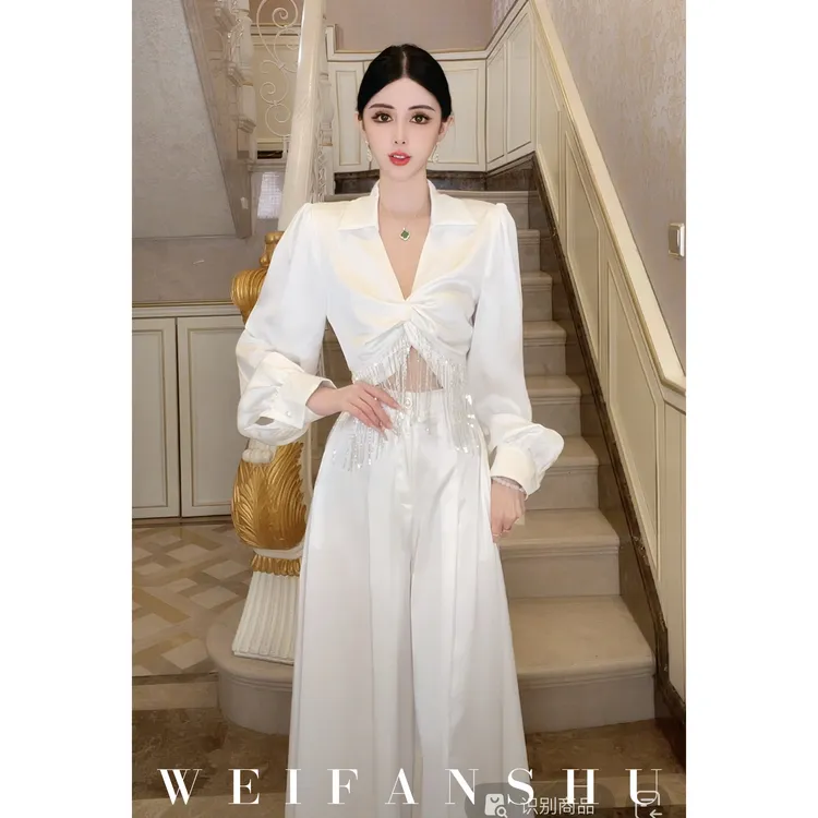 WEIFANSHU/魏凡舒【高段位女神】夏季新款流苏设计感气质御姐套装