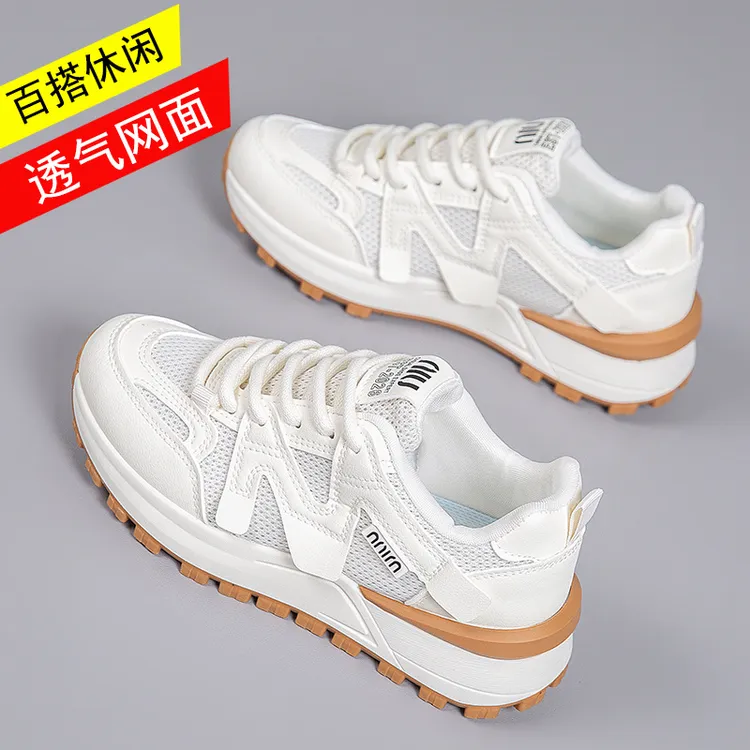新款网面透气运动鞋小白鞋轻便软底老爹鞋板鞋/休闲鞋
