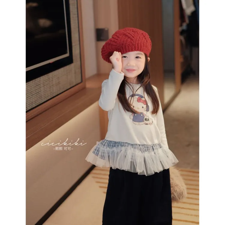 【熙熙可可】2025儿童童装秋冬时尚百搭卡通印花长袖休闲T恤 TX2579