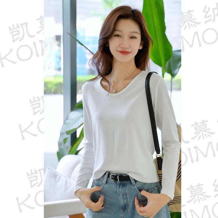 辣妹高腰打底衫女初秋2025新款洋气减龄宽松短款白色长袖T恤上衣