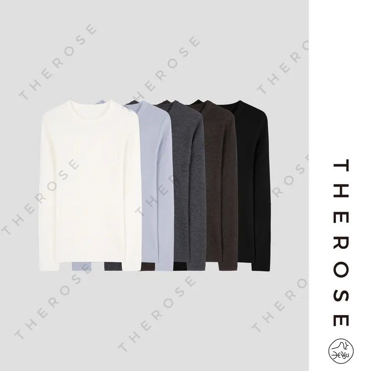 之柔【叠搭伴侣 圆领】18针简约气质可机洗羊毛针织衫修身打底上衣