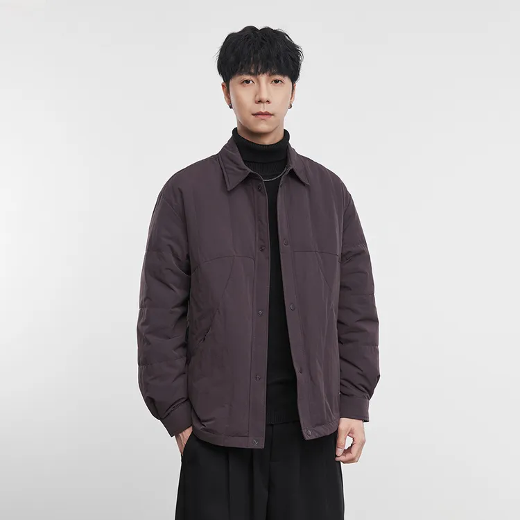 ChicSoso轻薄90白鸭绒羽绒服冬季保暖宽松百搭衬衫领工装夹克外套