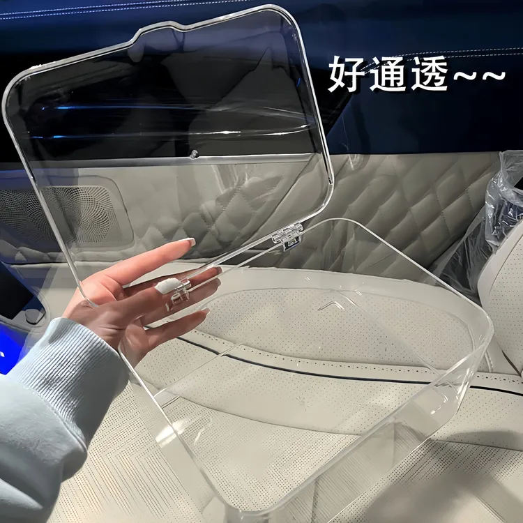 桌面收纳盒收纳透明杂物亚克力办公室卧室宿舍带盖防尘整理盒大号