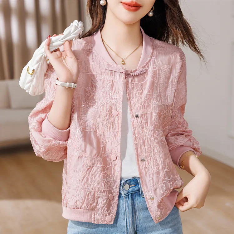 衣女夏季2025新款时尚爆款服新中式国风绣花外套棒球服薄