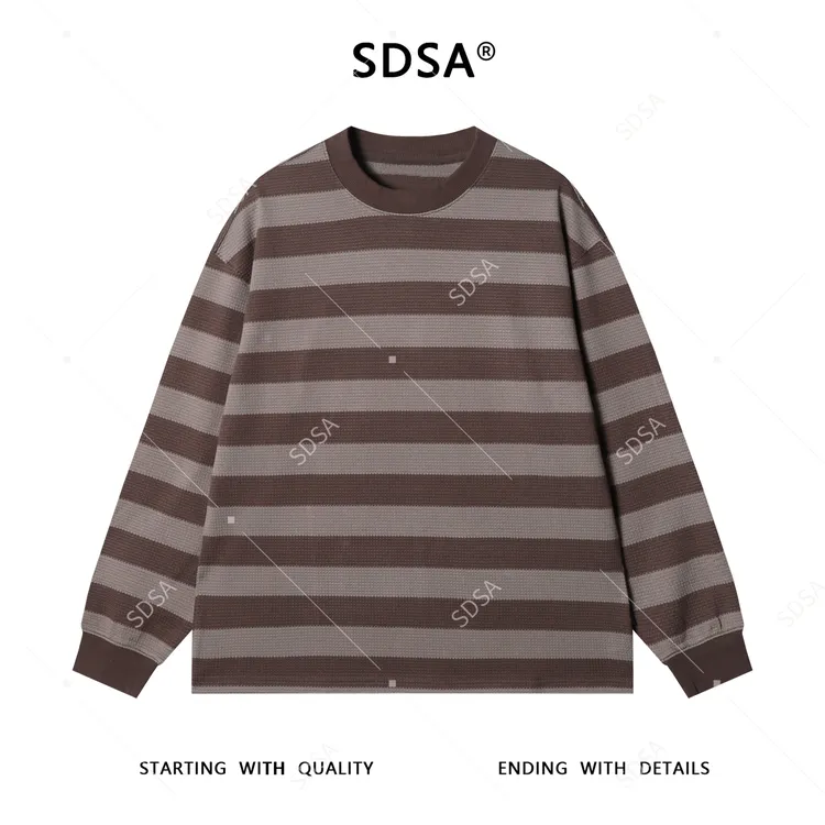 SDSA男士秋冬新款痞帅男装韩版撞色条纹针织圆领卫衣舒适百搭上衣