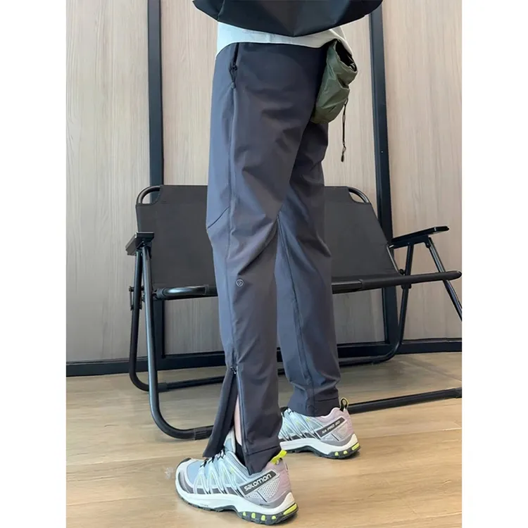 侧拉链软壳冲锋裤男款夏季薄款美式三防尼龙速干伞兵裤户外登山裤