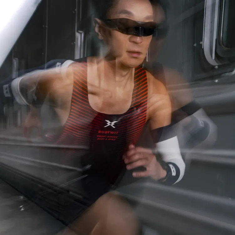 BODYWIT身体智慧破茧向北男轻质透气马拉松限定专业跑步速干背心