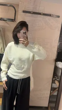 李园服饰店-110-品服饰厚款针织女落肩袖毛针织衫圆领上衣纯色